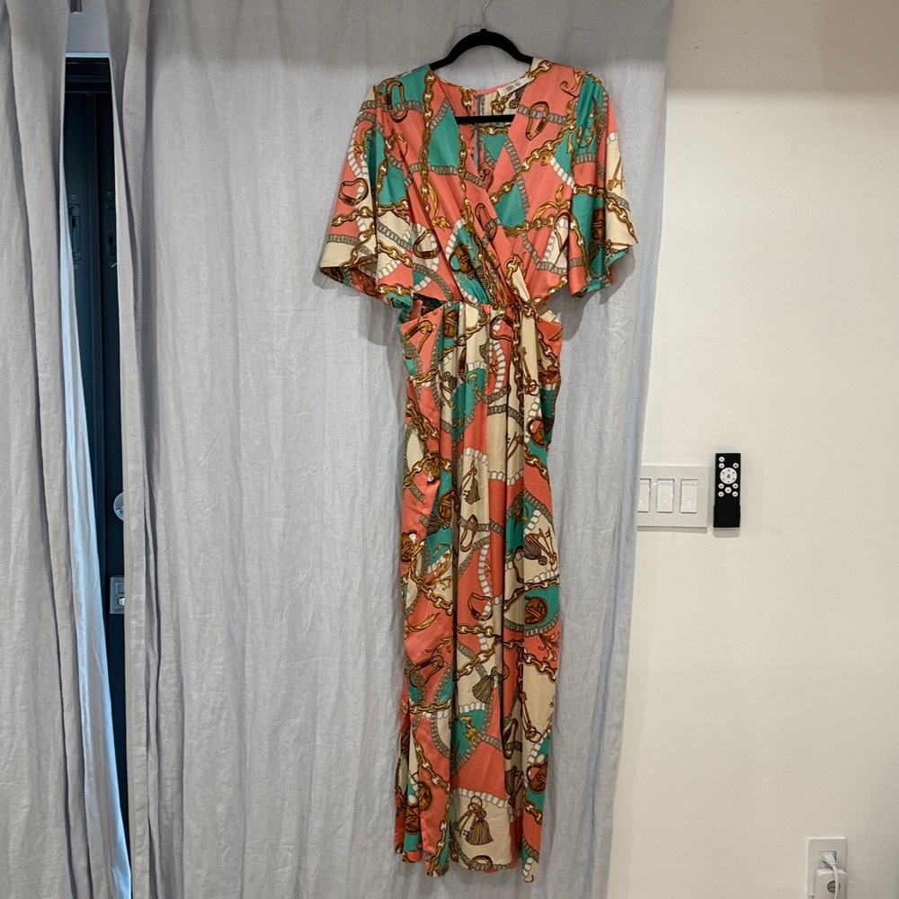 Colorful Geometric Side slip Jumpsuit. Steps NY. Size Large.